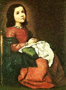 Francisco de Zurbaran girl virgin at prayer USA oil painting artist